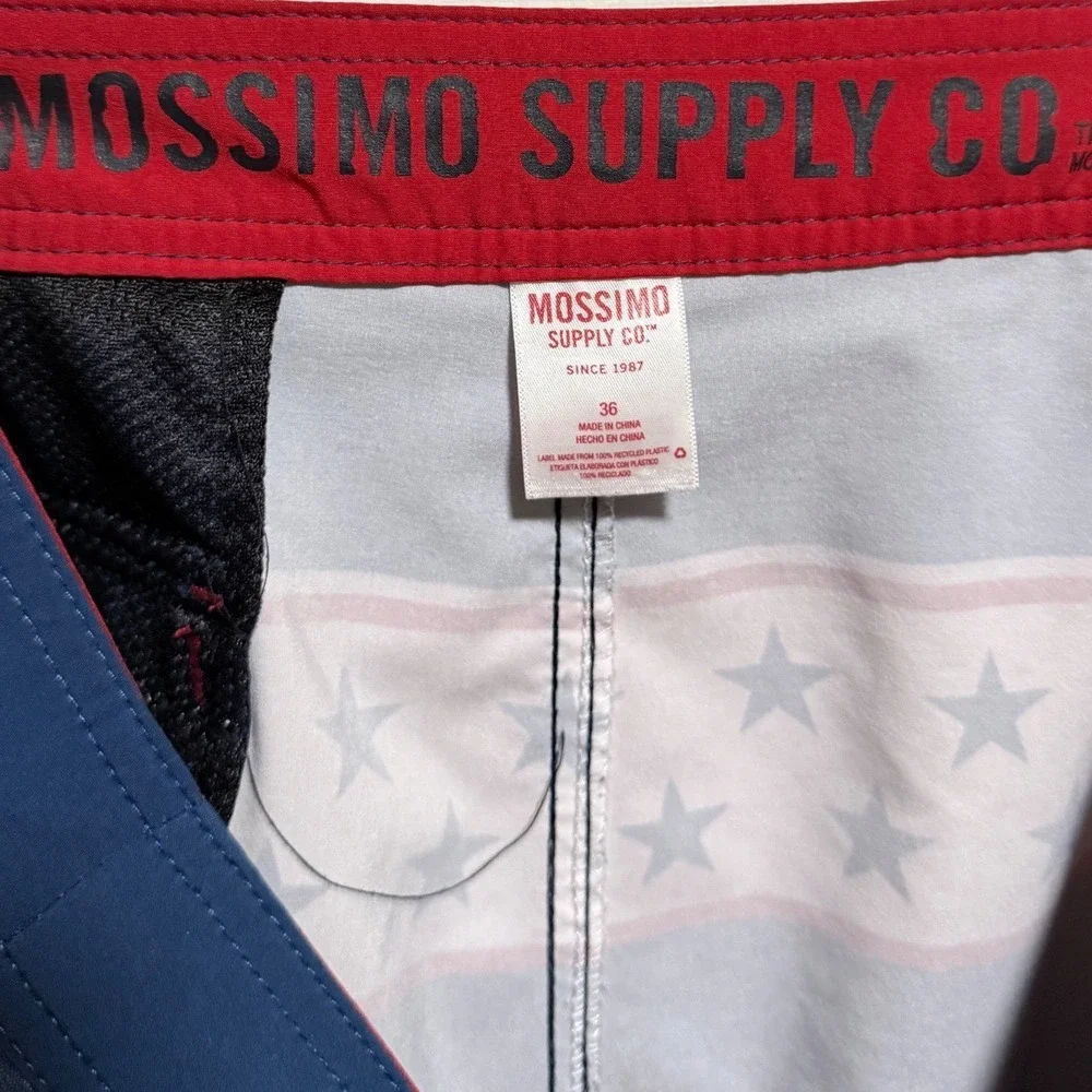 Mossimo Supply Co Mens 36 Board‎ Shorts Stars Stripes Red White Blue Patriotic